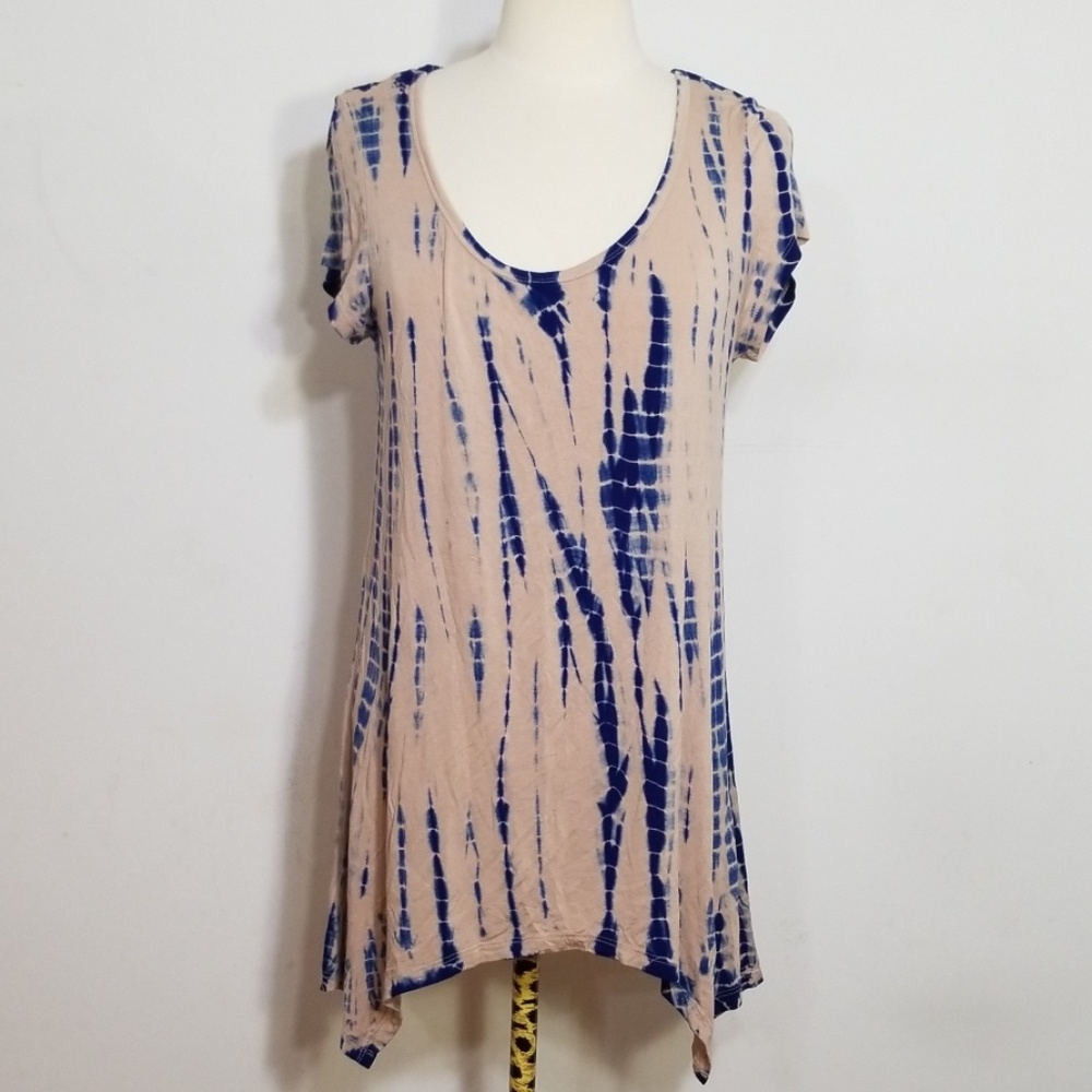 Max Jeans Tie Dye Blue Handkerchief Shirt Medium